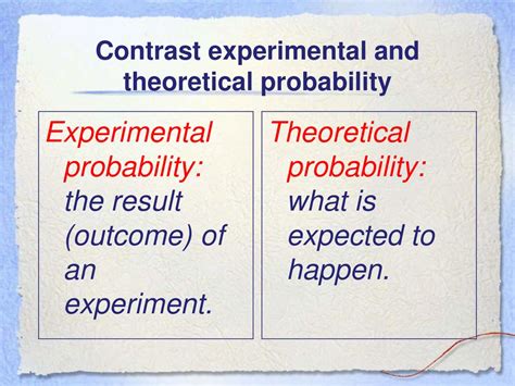 how to compare experimental and theoretical results|Experimental vs Theoretical Probability .